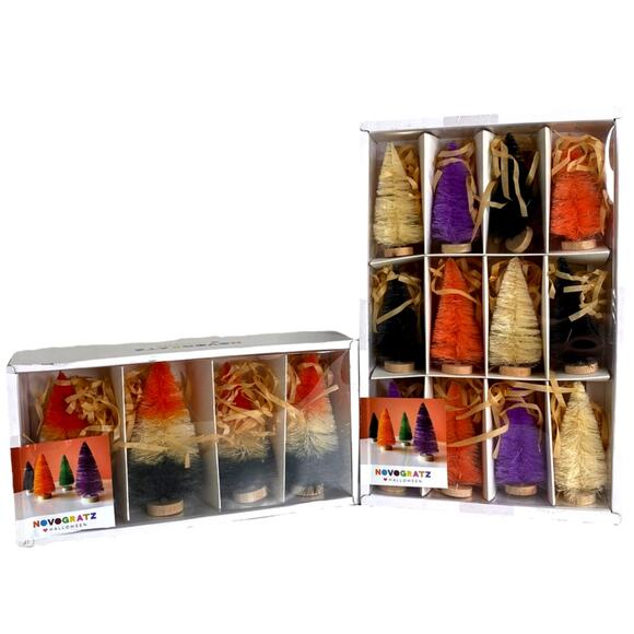 Novogratz Halloween Bottle Brush Trees 12 and 4 Pack New In Box - Picture 1 of 13